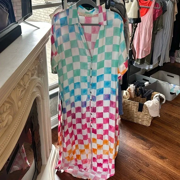 NEW Jen’s Pirate Booty checkered midi dress - Picture 2 of 3